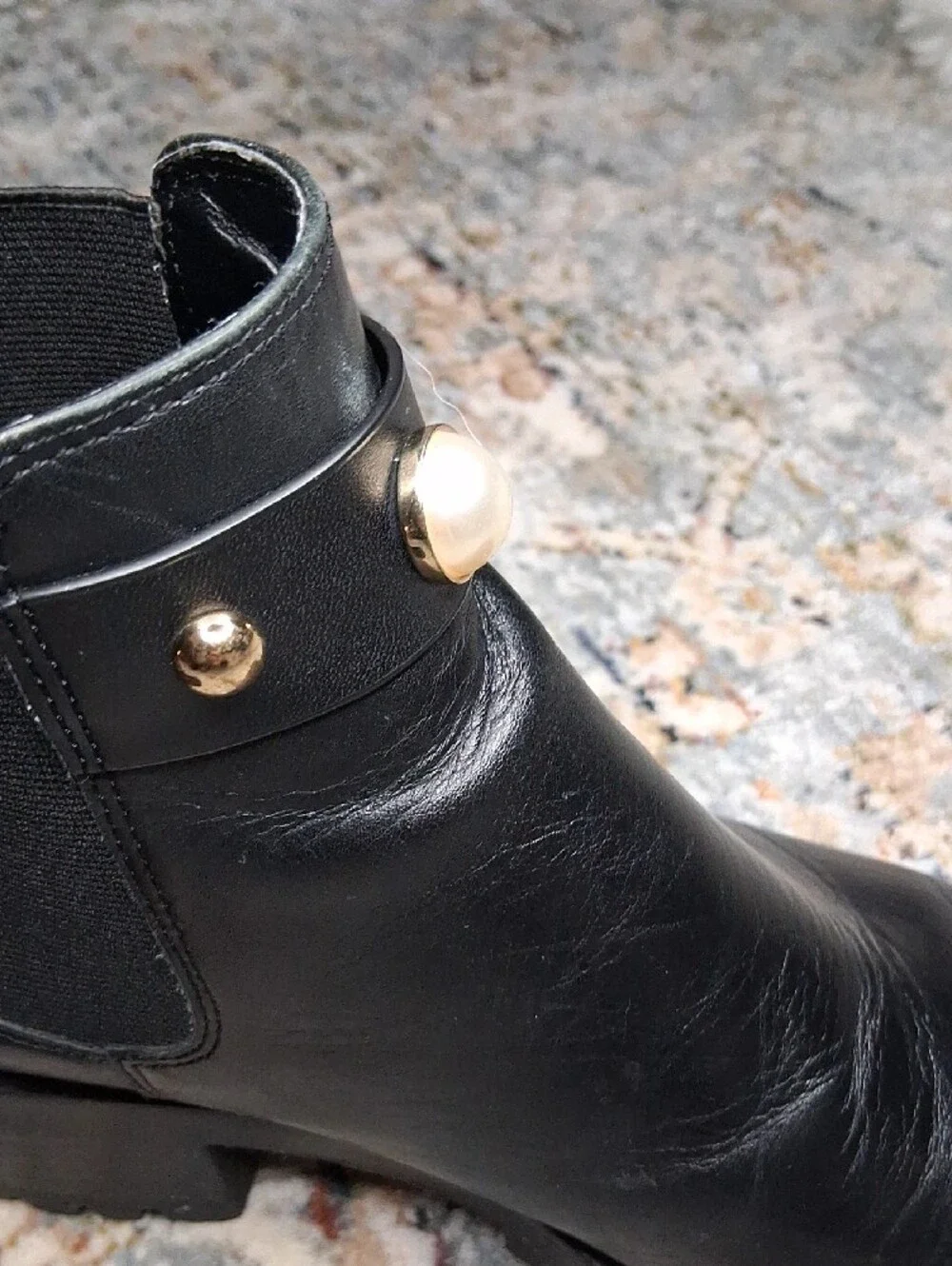 Karl Lagerfeld Black Pearl-Embellished Ankle Booties